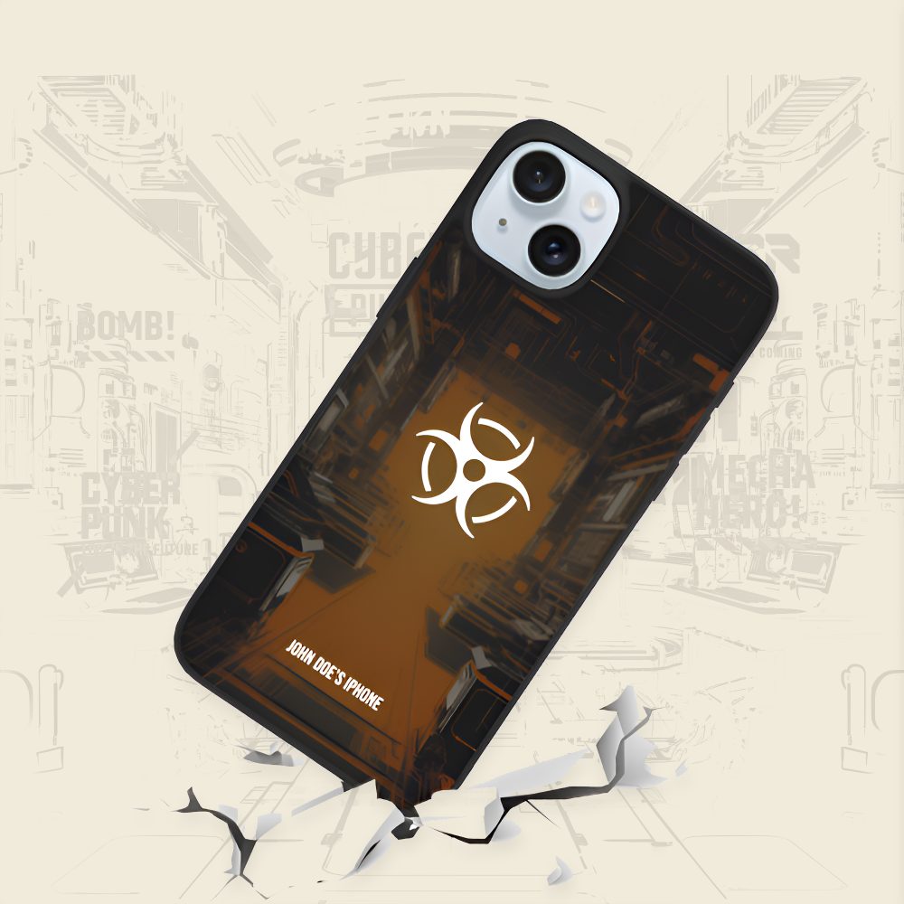 Cyberpunk iPhone Case - Print Personalised Text and Cyberpunk Pattern