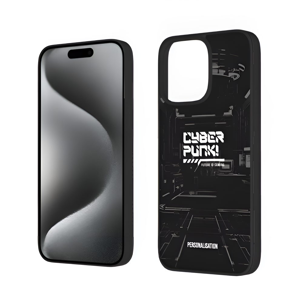 Cyberpunk iPhone Case - Print Personalised Text and Cyberpunk Pattern