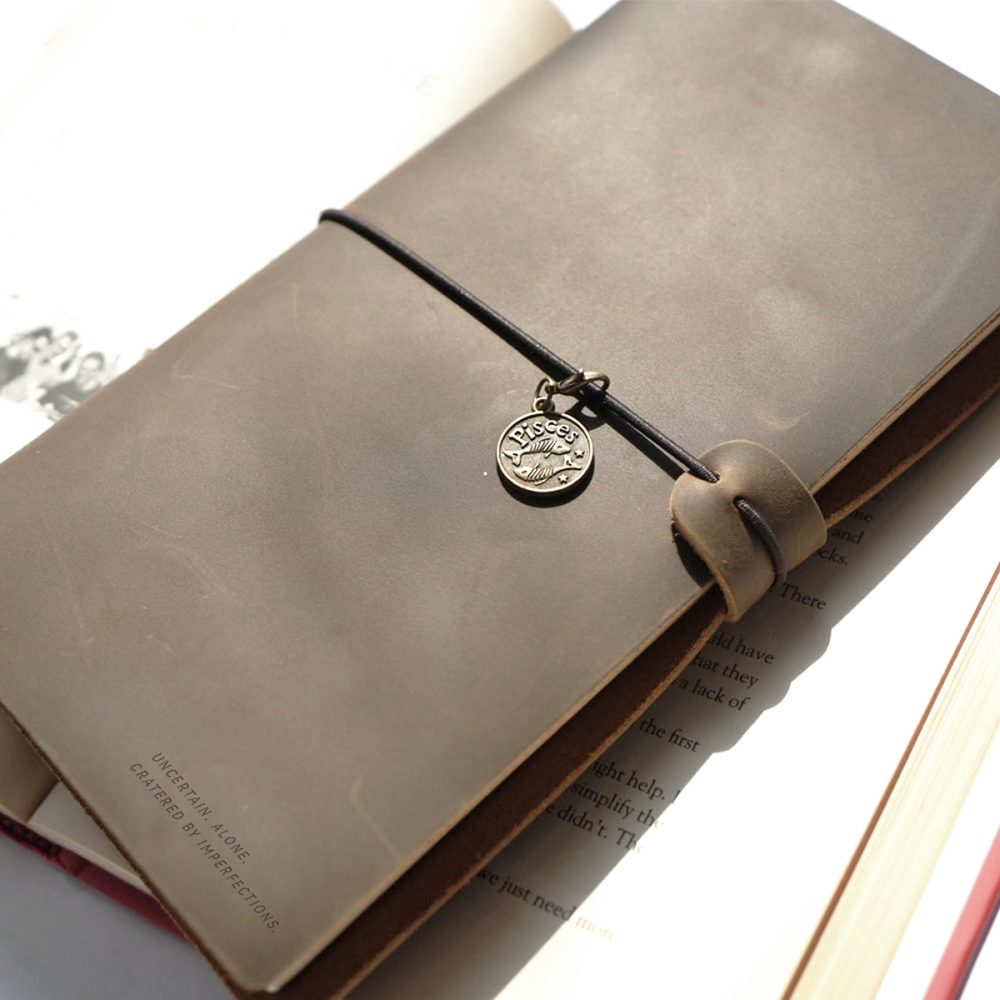 Personalised Leather Journal - Rustic Leather Refillable Journal, Engrave Custom Text, Personalised Gift