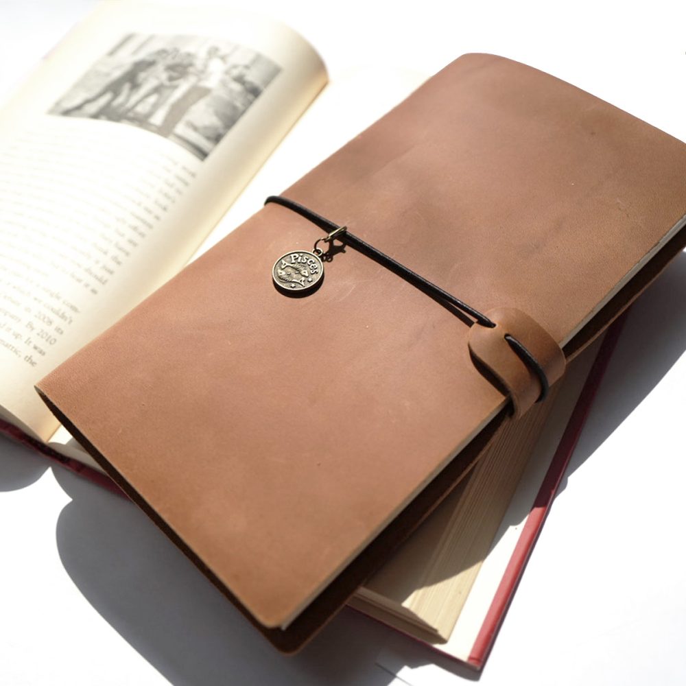 Personalised Leather Journal - Rustic Leather Refillable Journal, Engrave Custom Text, Personalised Gift