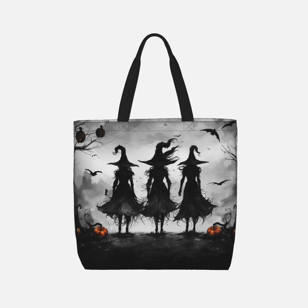 Personalized Halloween Witch Bag - Gothic Tote Shopping Bag, Trick or Treat Bag, Halloween Gift for Her