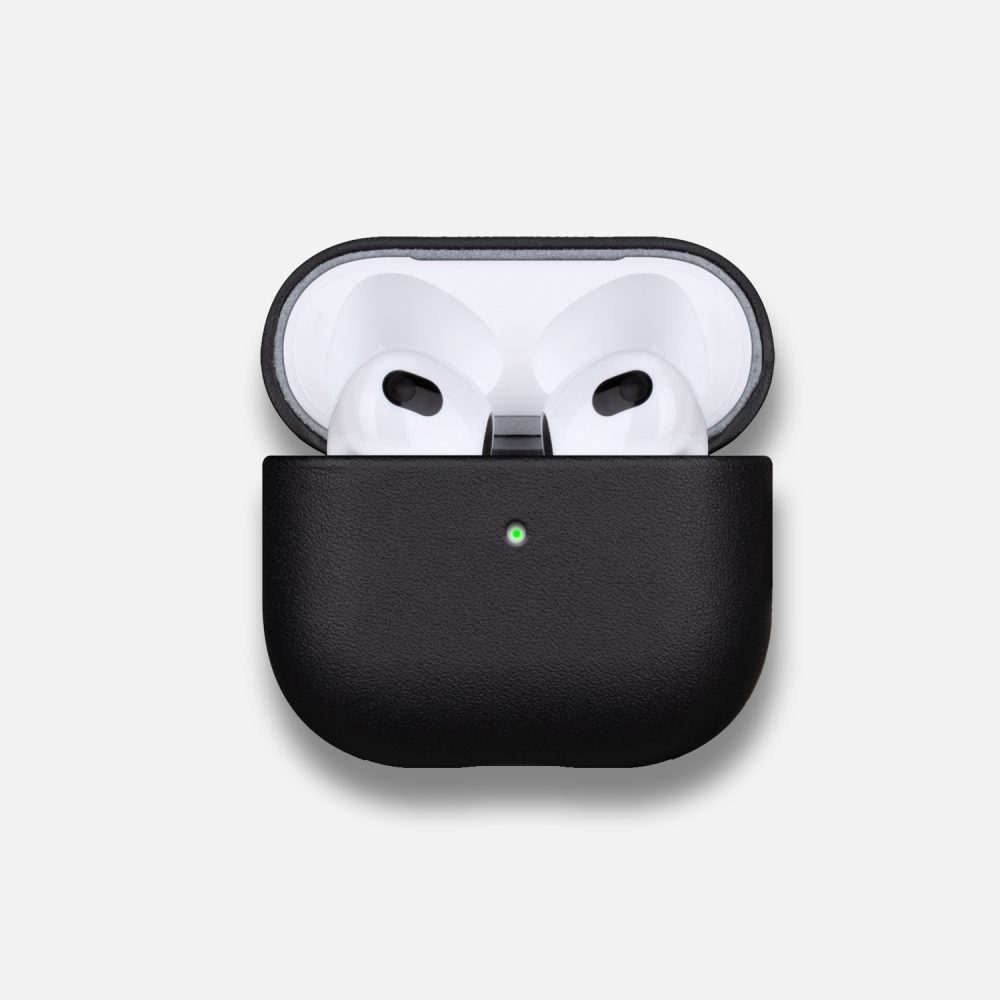 Black AirPods 4 Leather Case - Genuine AirPods Leather Case